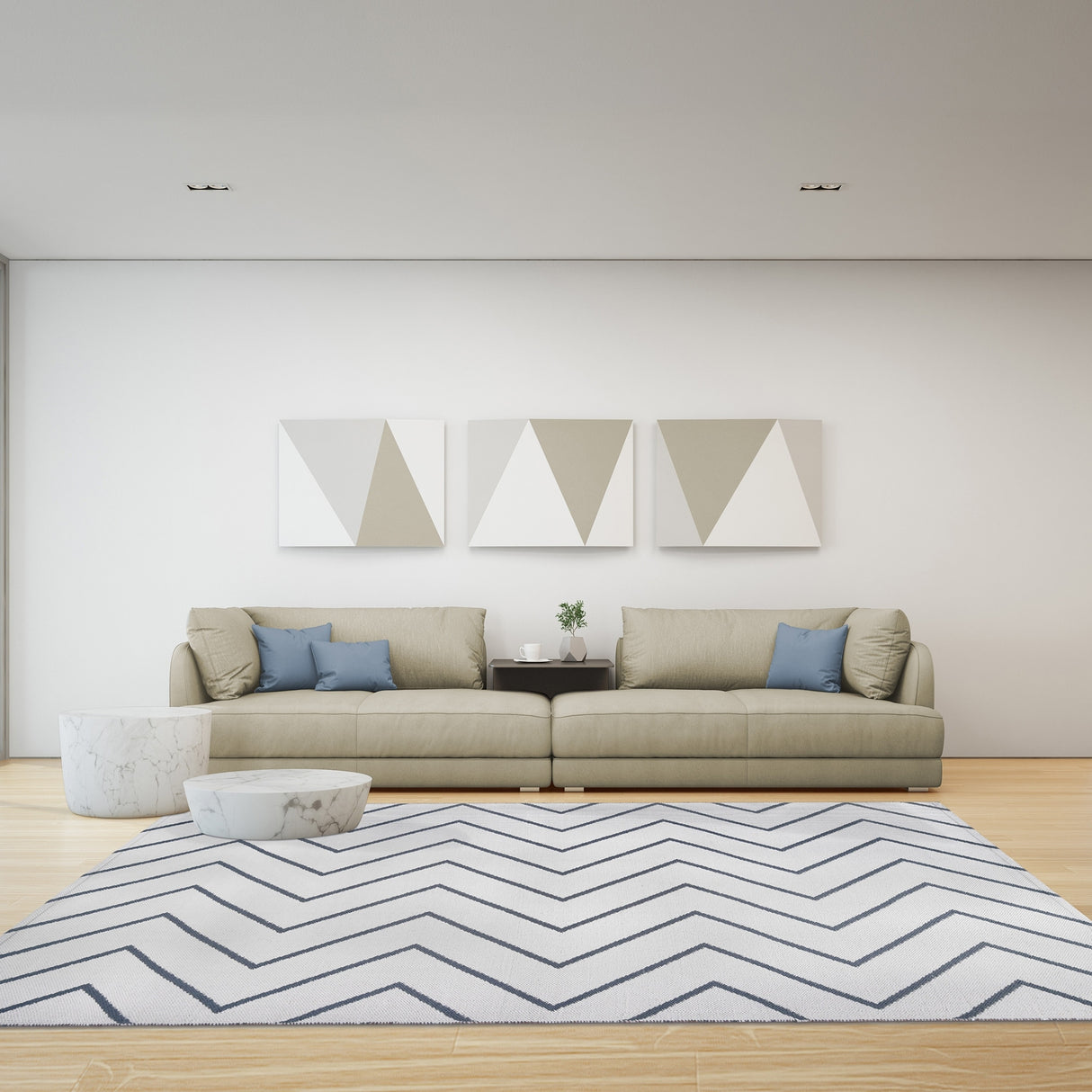 Superior Modern Chevron Zig-Zag Indoor Outdoor Area Rug