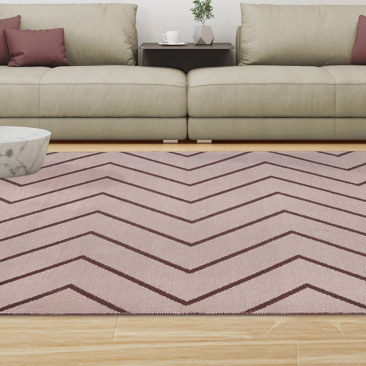 Superior Modern Chevron Zig-Zag Indoor Outdoor Area Rug