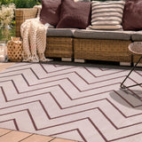 Superior Modern Chevron Zig-Zag Indoor Outdoor Area Rug