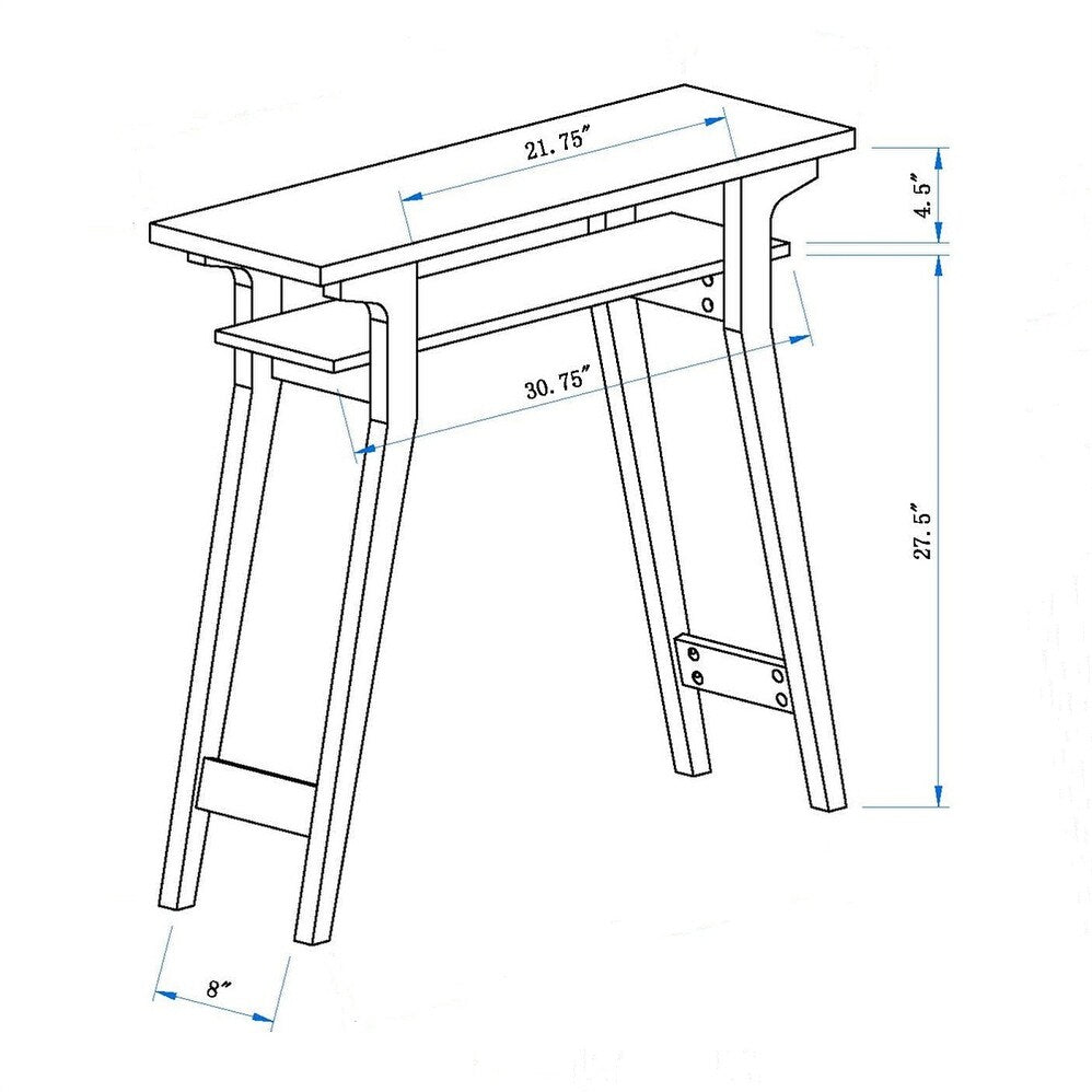 Modern Console with Shelf and Slanted Legs – Overstock