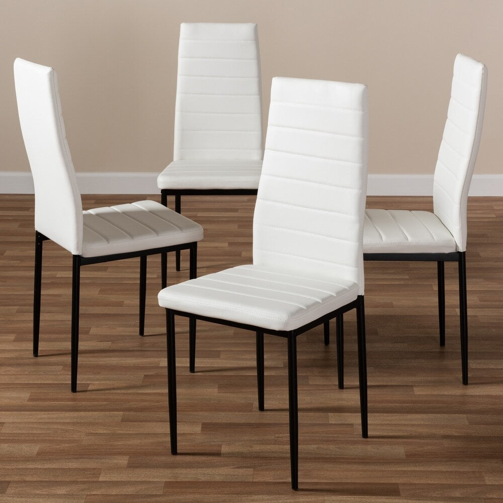 Modern Faux Leather Dining Chair 4Piece Set by Baxton Studio Overstock