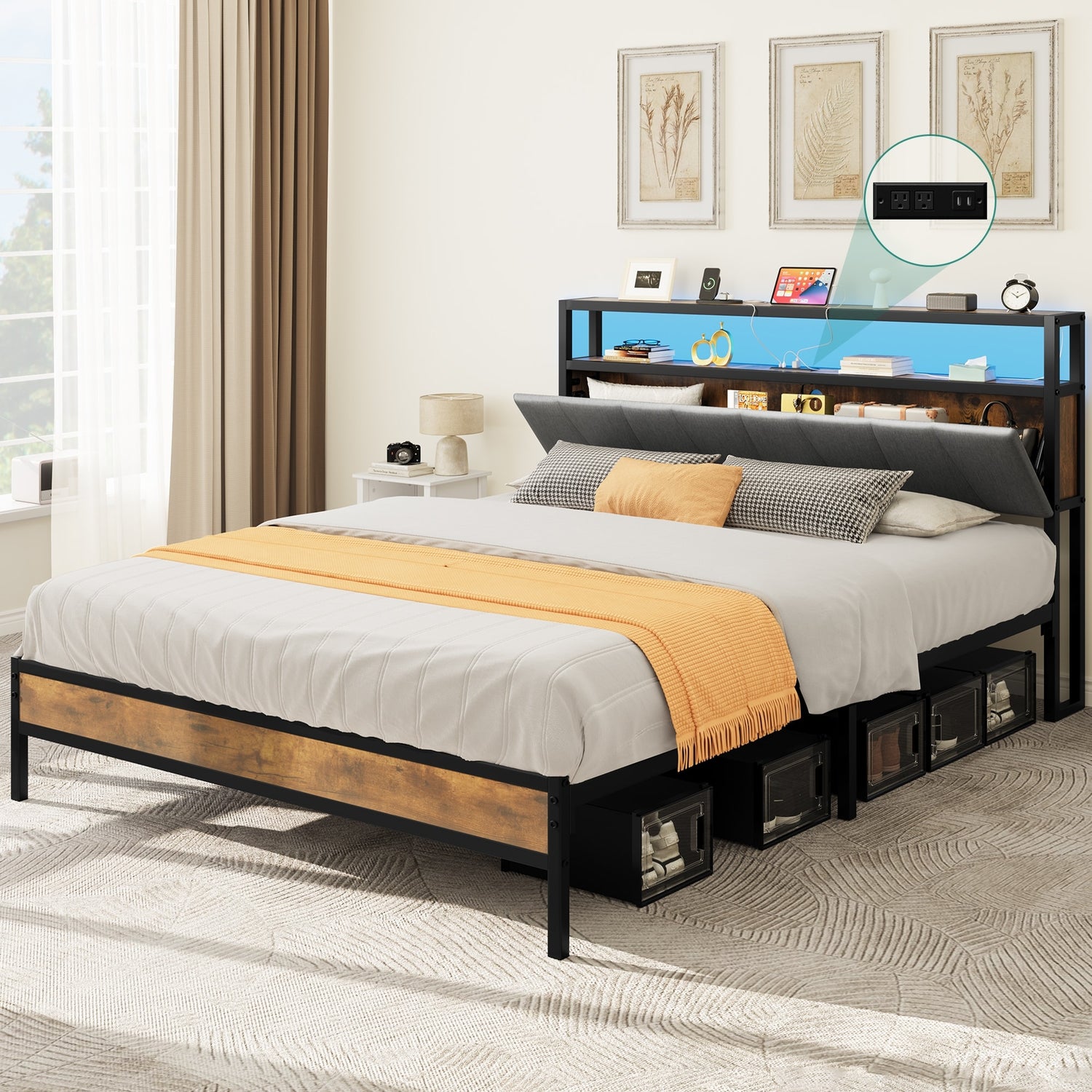 Modern Industrial Platform Bed – Overstock