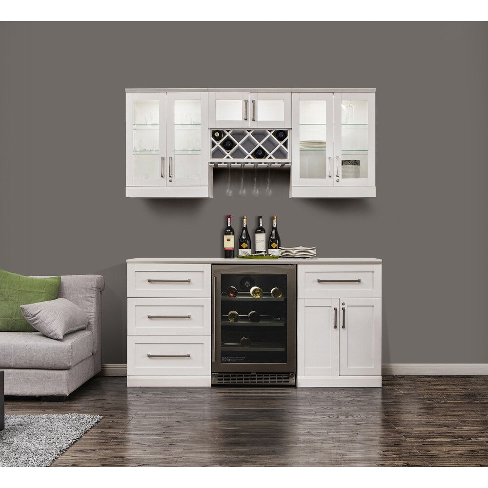 NewAge Products White 72-inch Wide x 25-inch Deep 7-piece Shaker-style ...