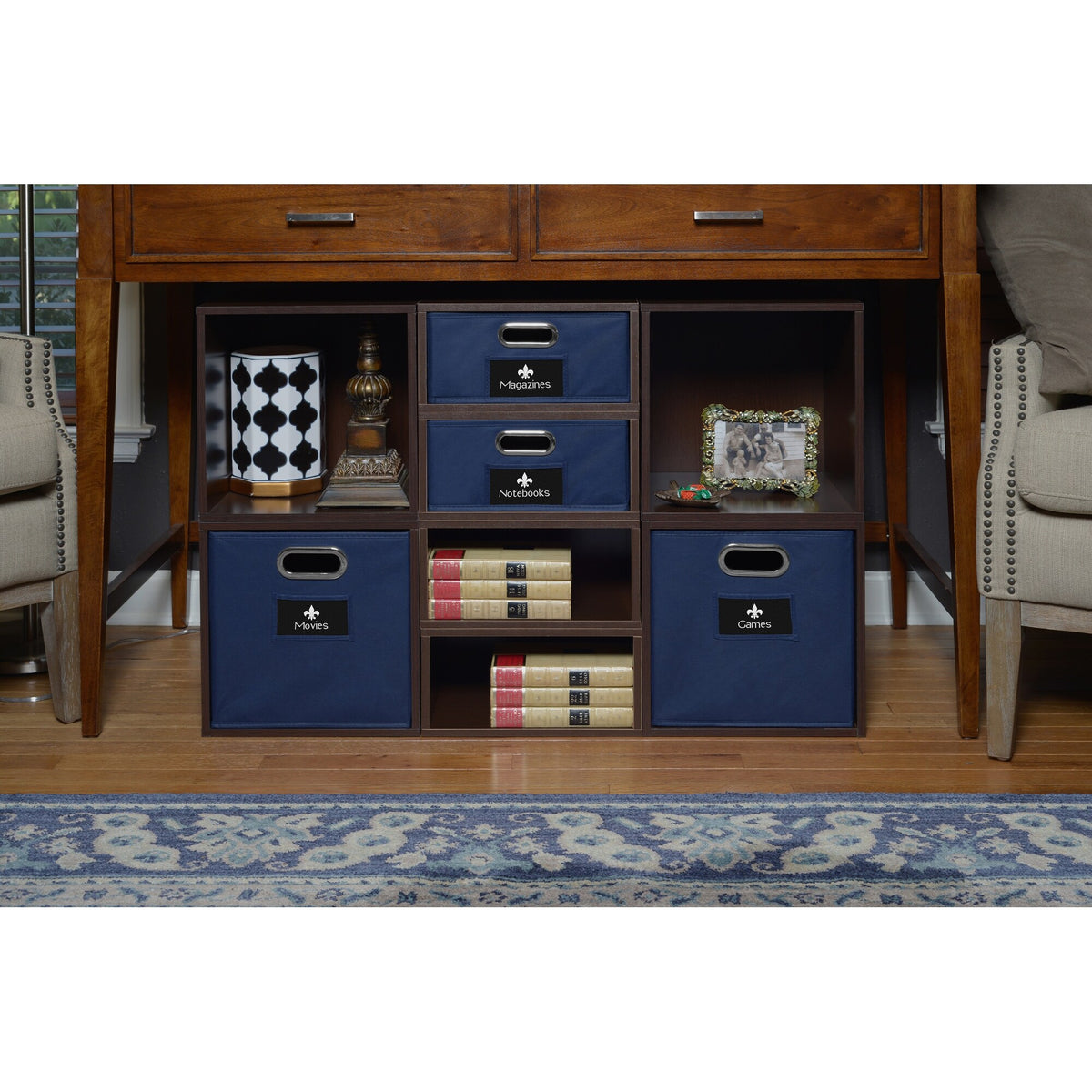 Storage File Cube Noble Connect Storage Set- 4 Full Cubes/4 Half Cubes with Foldable Sto ...