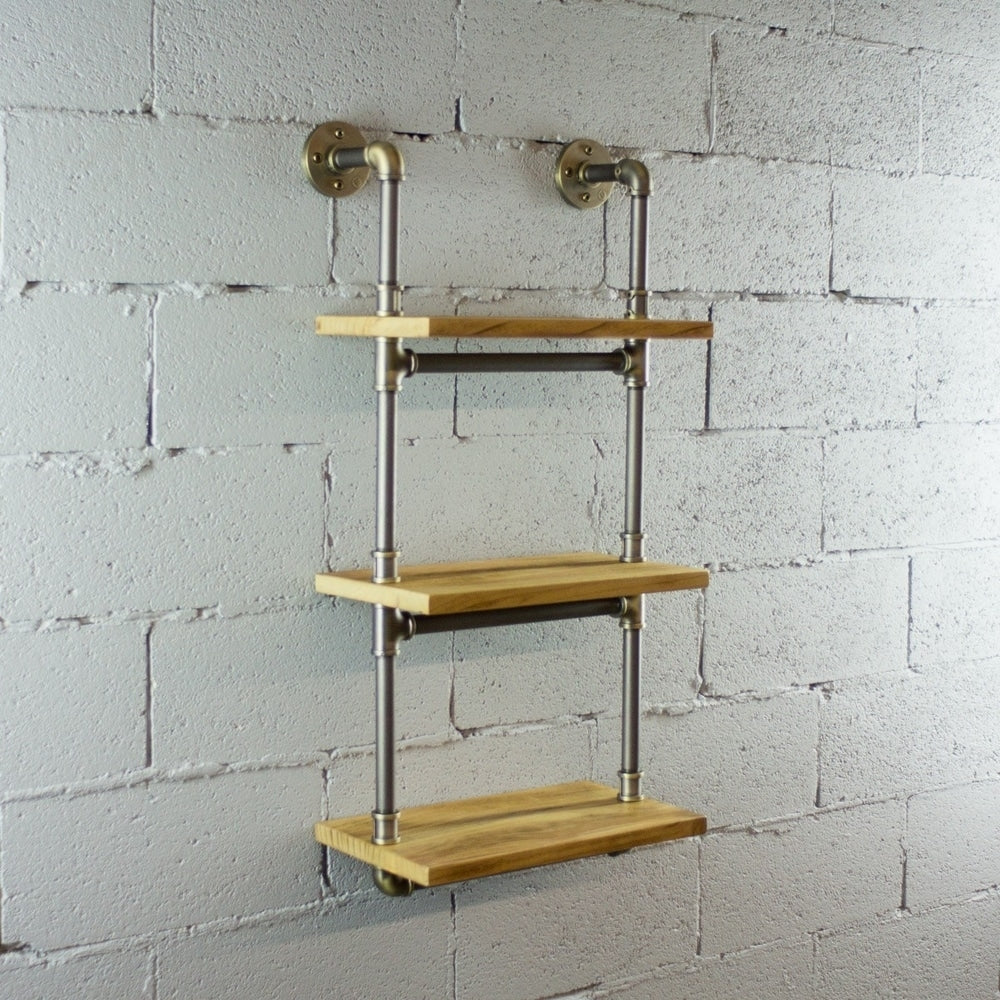 OS Home and Office Model P3T-BB 3-Tiered Wall-Mounted Pipe Shelf Rack ...