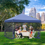 Outsunny 10' x 10' Outdoor Pop-Up Party Tent with Mesh Sidewalls