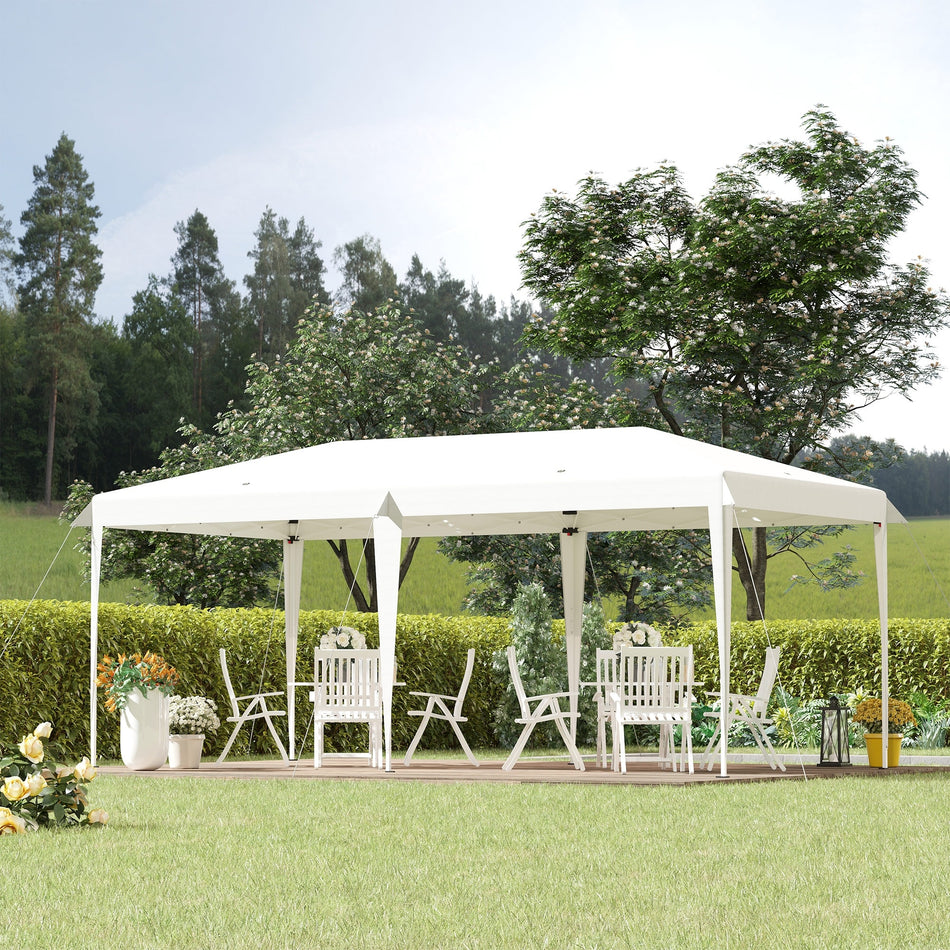 Outsunny 19' x 10' Heavy Duty Pop Up Canopy with Sturdy Frame, UV Fighting Roof, Carry Bag for Patio, Backyard, Beach, Garden