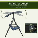 Outsunny 3-person Comfortable Porch Swing with Adjustable Tilt Canopy