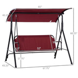 Outsunny 3-person Comfortable Porch Swing with Adjustable Tilt Canopy