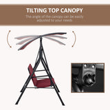 Outsunny 3-person Comfortable Porch Swing with Adjustable Tilt Canopy