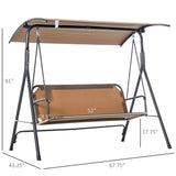 Outsunny 3-person Comfortable Porch Swing with Adjustable Tilt Canopy