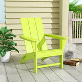 Polytrends Shoreside Modern Eco-Friendly All Weather Poly Folding Adirondack Chair