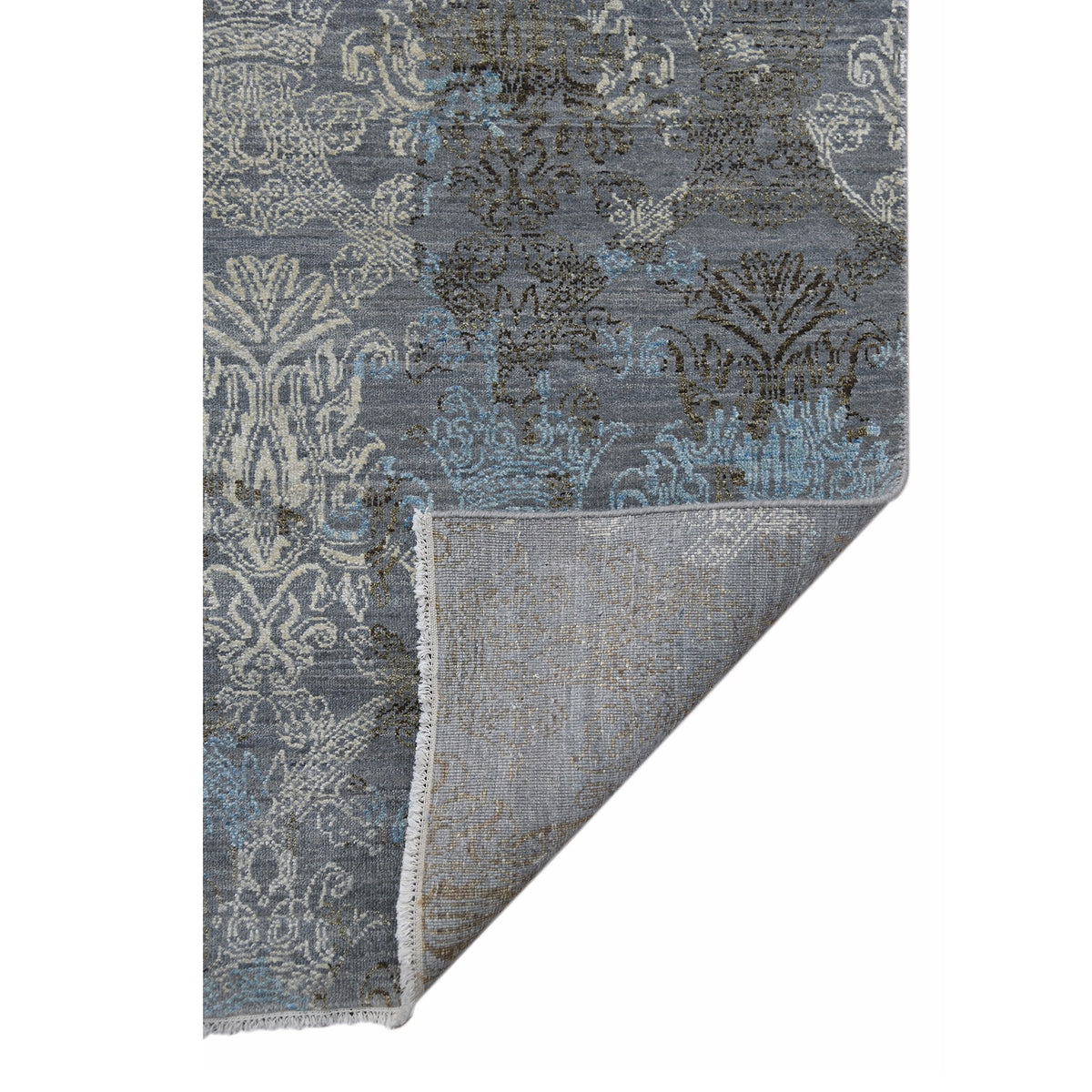 Persian Silver Rugs Pearl Persian Area Rug in Silver Sand and Blue - 2' x 3' – Overstock