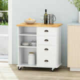 Provence Contemporary Kitchen Cart with Wheels by Christopher Knight Home - 31.50" W x 17.75" D x 34.50" H