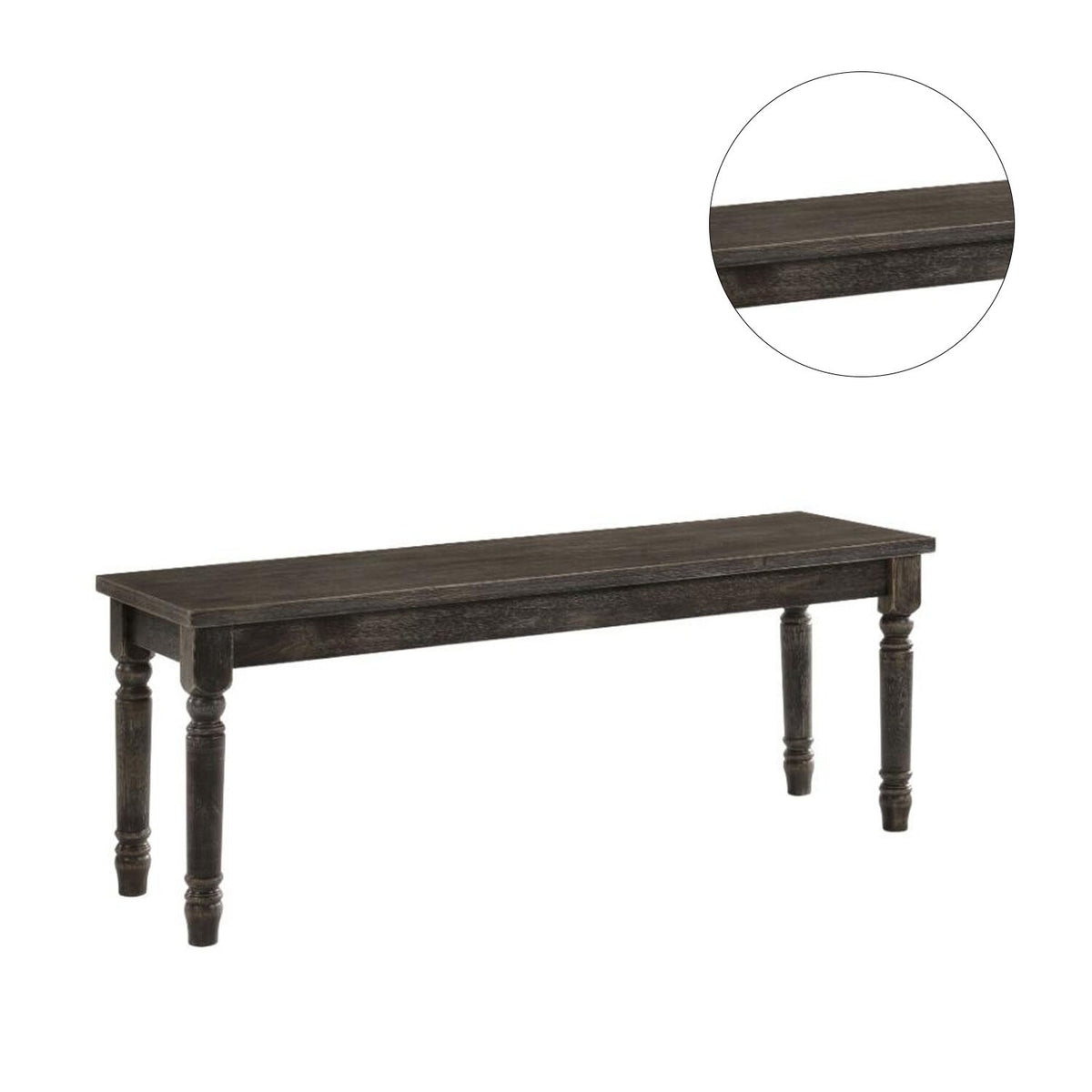 Rectangular Wooden Bench in Weathered Gray Finish – Overstock