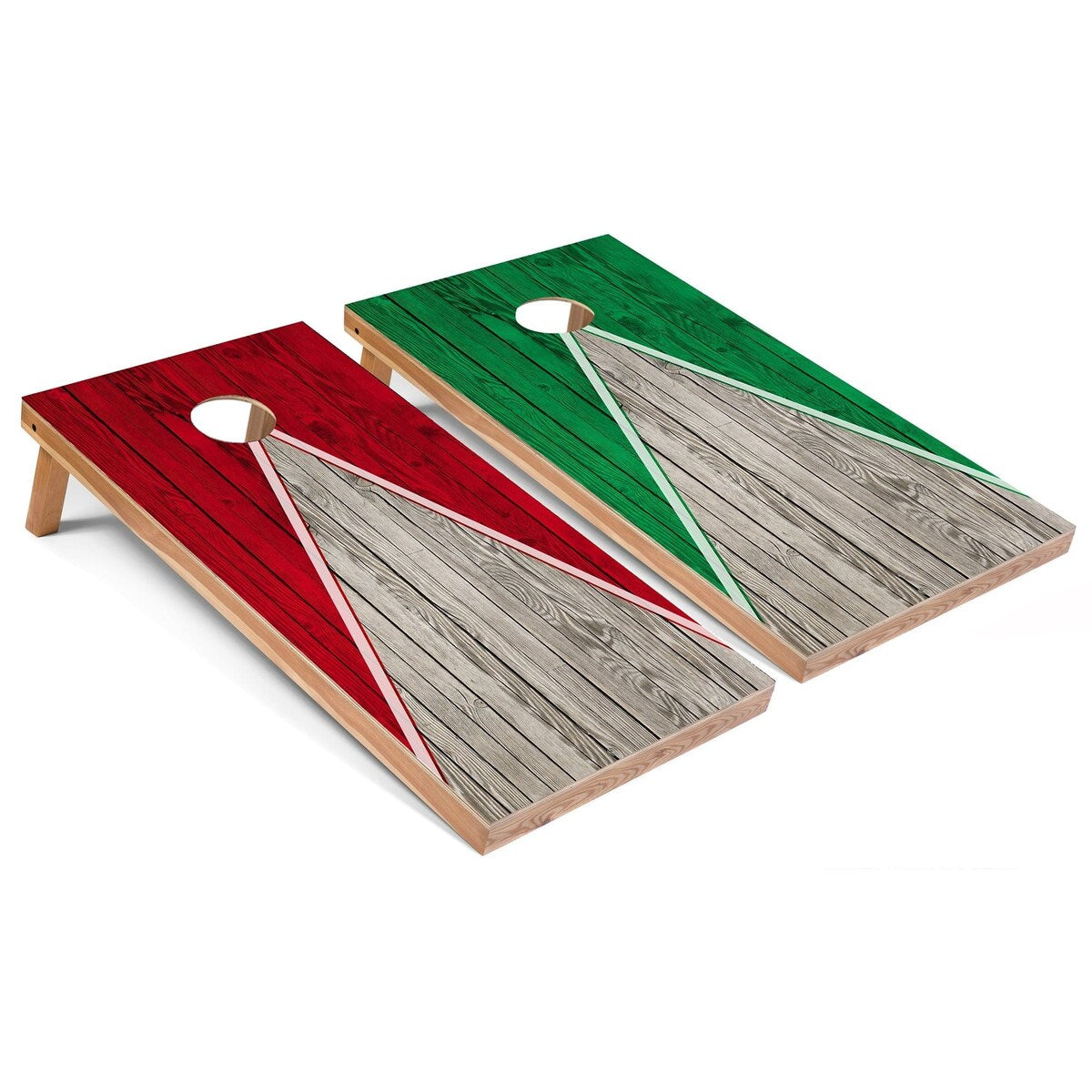 Red and Kelly Pyramid Cornhole Boards with LED Lights – Overstock