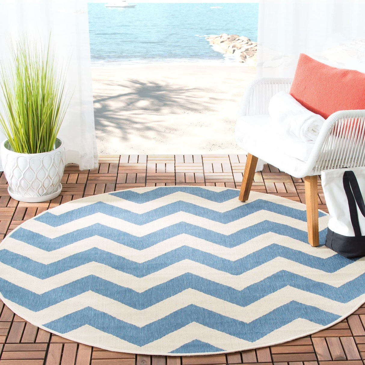 SAFAVIEH Courtyard Joycelyn Indoor/ Outdoor Waterproof Patio Backyard Rug