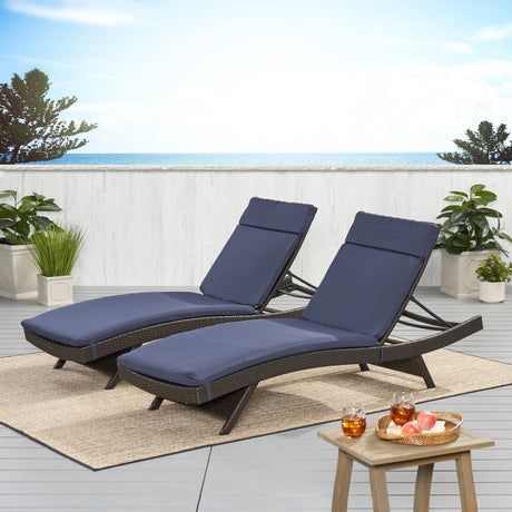 Salem Outdoor Cushion Set for Chaise Lounge - Cushions only (Set of 2) by Christopher Knight Home. - 79.25"L x 27.50"W x 1.50"H
