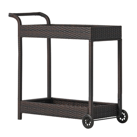 Savona Outdoor Wicker Bar Cart by Christopher Knight Home