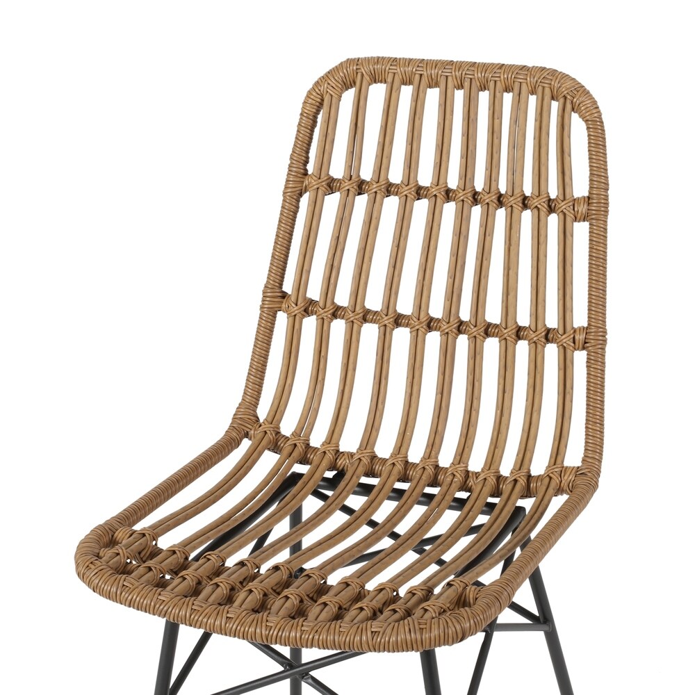 Sawtelle Outdoor Wicker Dining Chairs (Set of 2) by Christopher Knight Home