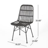 Sawtelle Outdoor Wicker Dining Chairs (Set of 2) by Christopher Knight Home