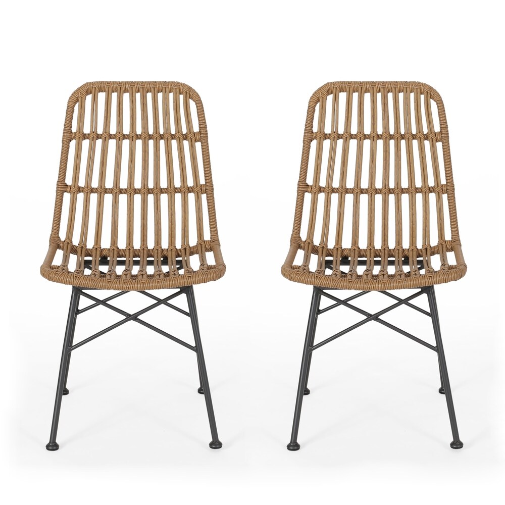 Sawtelle Outdoor Wicker Dining Chairs (Set of 2) by Christopher Knight Home