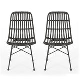 Sawtelle Outdoor Wicker Dining Chairs (Set of 2) by Christopher Knight Home