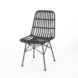 Sawtelle Outdoor Wicker Dining Chairs (Set of 2) by Christopher Knight Home