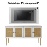 Selamat Modern Rattan Storage 4 doors Sideboard Cabinet with Adjustable Shelves By HULALA HOME