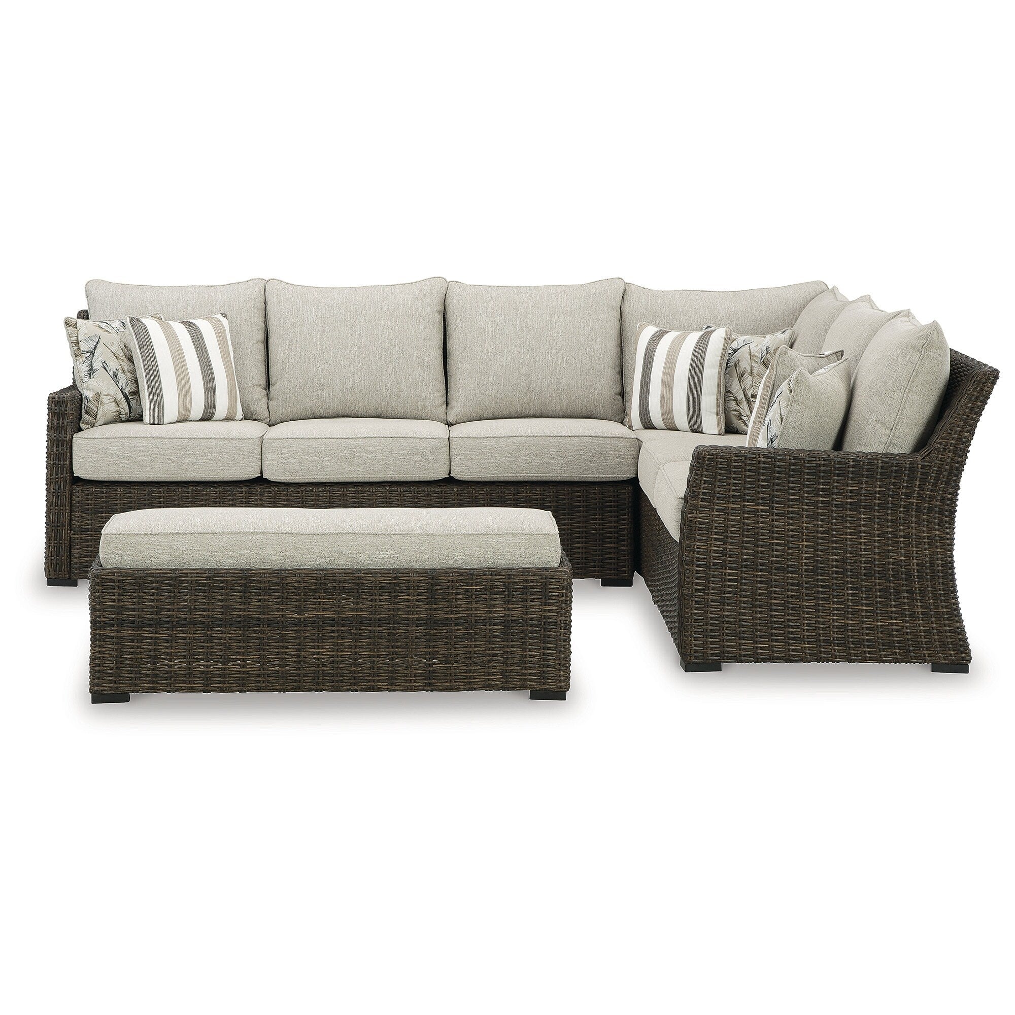 Signature Design by Ashley Brook Ranch Brown Outdoor Sofa Sectional/Be ...