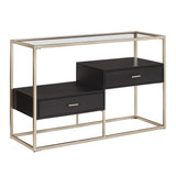 Spumante Champagne Silver Finish Sofa Table with Storage by iNSPIRE Q Bold