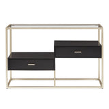Spumante Champagne Silver Finish Sofa Table with Storage by iNSPIRE Q Bold