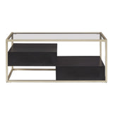 Spumante Champagne Silver Finish Table with Storage by iNSPIRE Q Bold
