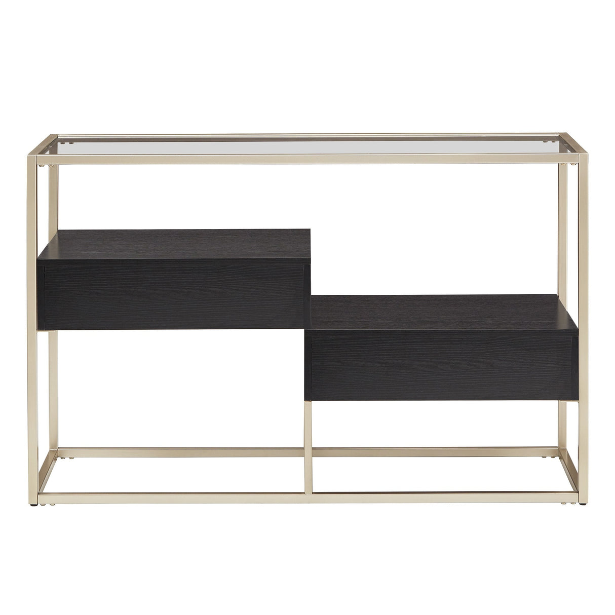 Spumante Champagne Silver Finish Sofa Table with Storage by iNSPIRE Q Bold