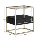 Spumante Champagne Silver Finish End Table with Storage by iNSPIRE Q Bold