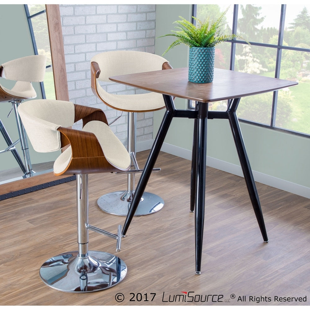 Carson Carrington Sauda Midcentury Modern Walnut WoodAdjustable Bar S