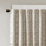 SunSmart Odessa Marble Jacquard Lined Total Blackout Rod Pocket/Back Tab Curtain Panel