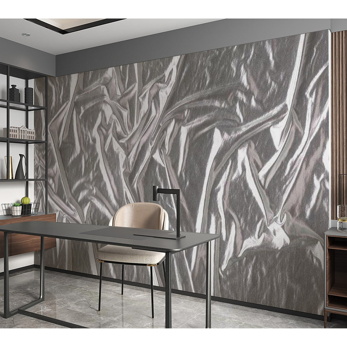 Surface Texture Wallpaper Wall Mural - Noble Silver – Overstock