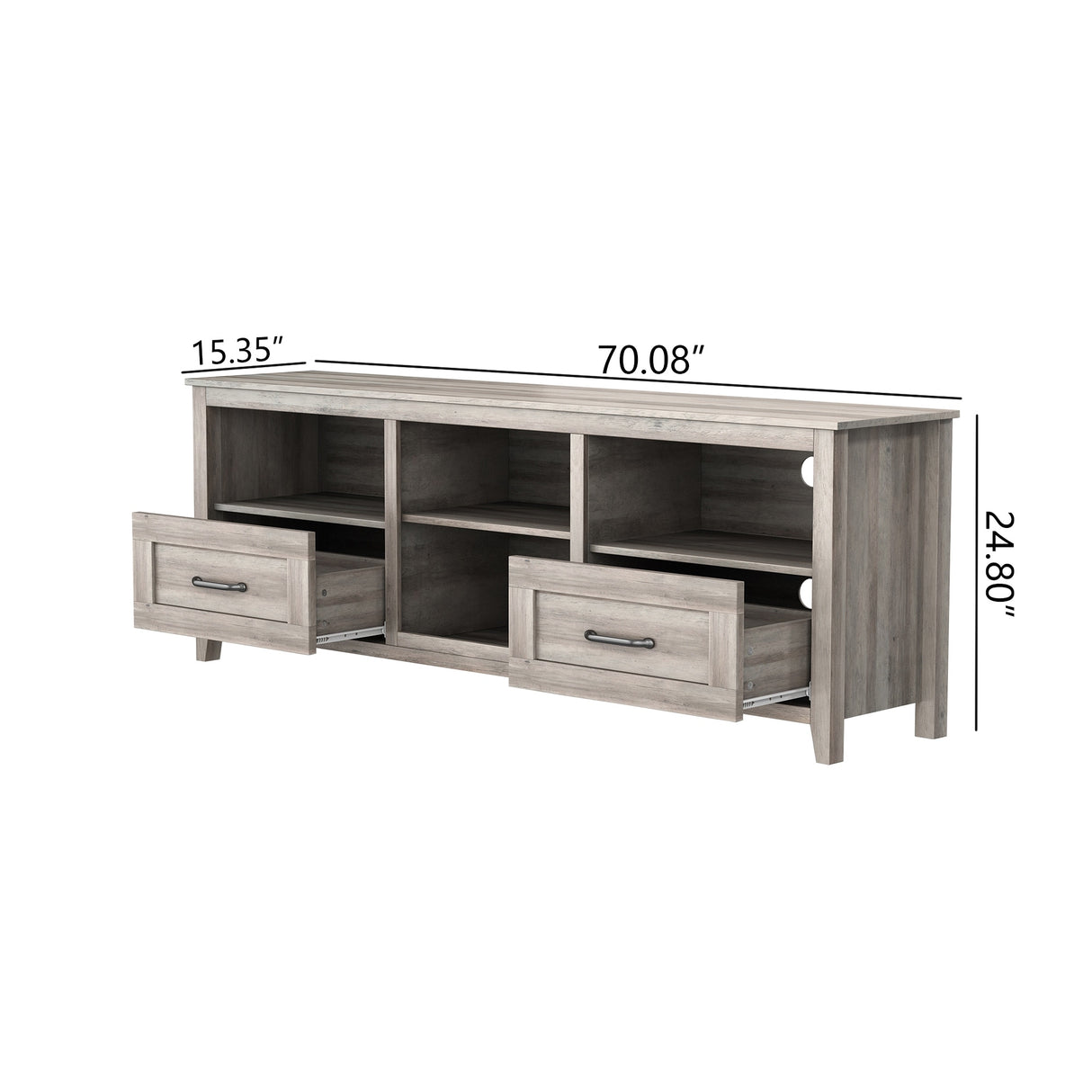 TV Stand with 2 Drawers and 4 High-Capacity Storage Compartment