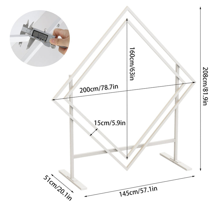 White Geometric Metal Wedding Backdrop Arch Sturdy Stand – Overstock