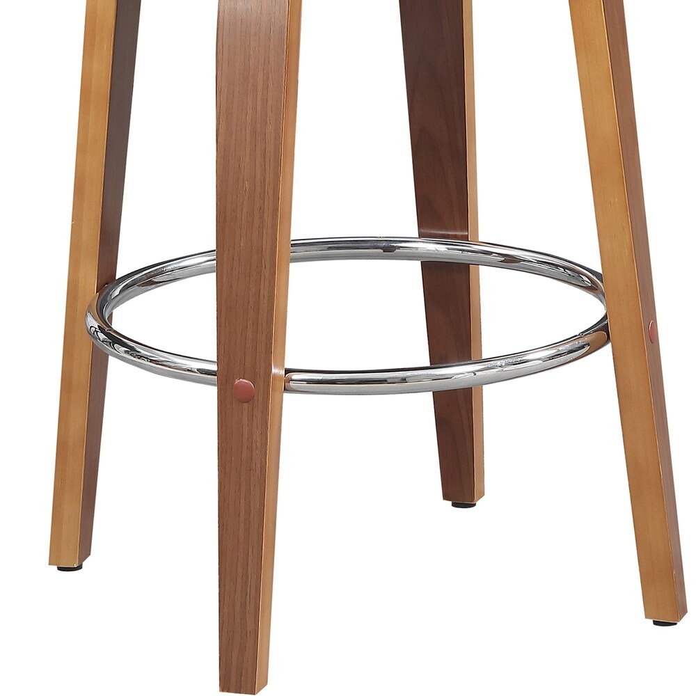 Wood and Faux Leather Mid-Century 27-Inch Swivel Counter Stool – Overstock