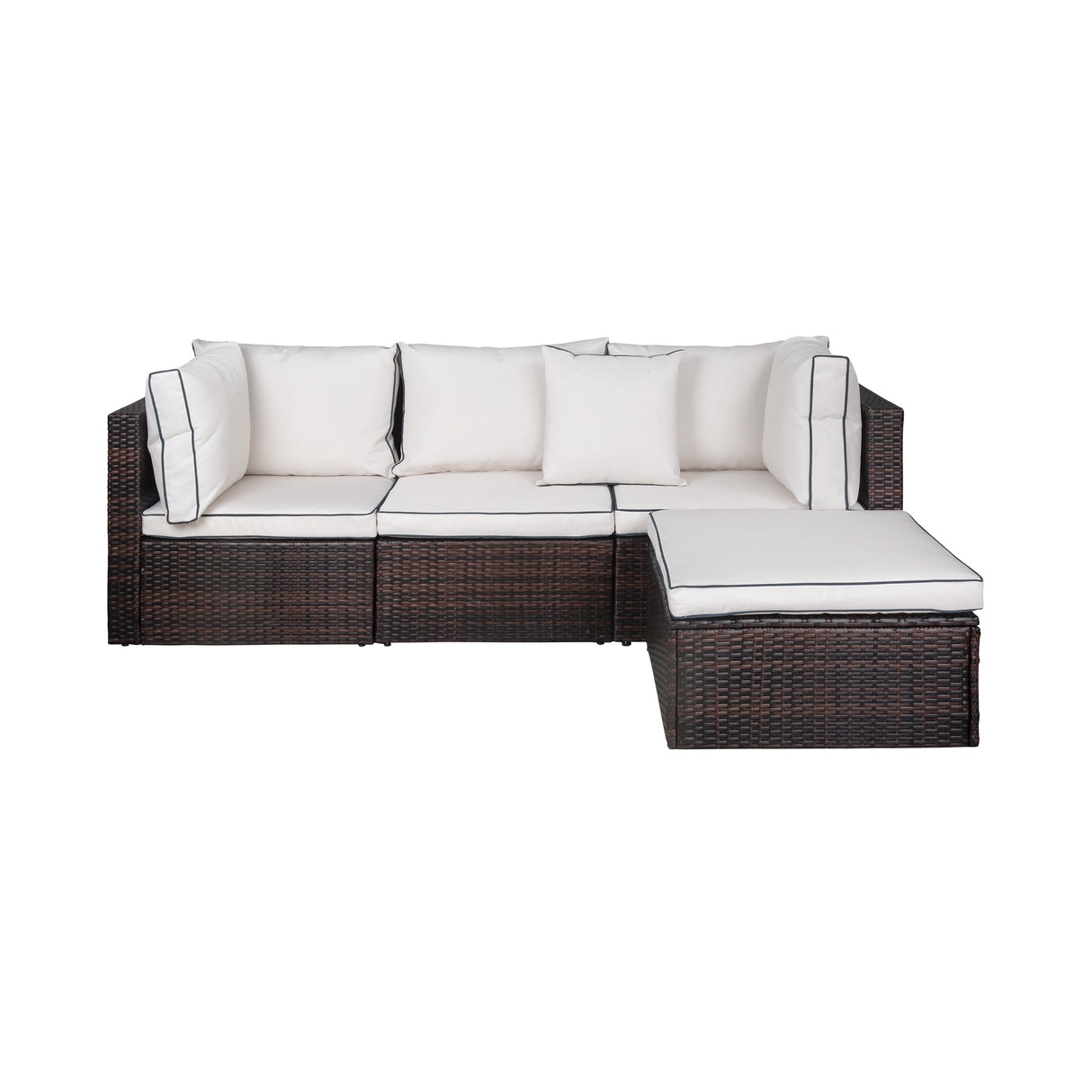 York 4-Piece Outdoor Patio Modular Sectional Sofa with Cushions